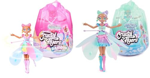 Crystal Flyers Rainbow Glitter - Fliegende Schimmernde Feen-Puppe & Crystal Flyers Kawaii Fliegende Fee