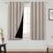 BellaHills 100% Blackout Curtains for Bedroom Thermal Insulated Blackout Curtain Heat and Full Light Blocking Eyelet Curtains for Living Room with Black Liner 2 Panels, 66 x 54 Inch, Natural Sand