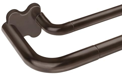 USFOOK - Barras de cortina dobles de bronce, barras de cortina opacas para ventanas de 66 a 120 pulgadas, barra de cortina de oscurecimiento de habitación de 6/8 pulgadas de 32 a 115 pulgadas