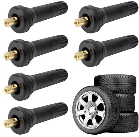 HENGBIRD 6 Stück Ventil für Schrader Sensor, Auto Reifendrucksensor Ventil, Gummiventil Ersatz Schrader Ventil Reifen Ventilstämme Reifendruckkontrollsystem TPMS/RDKS Sensor Ventileinsätze für Auto