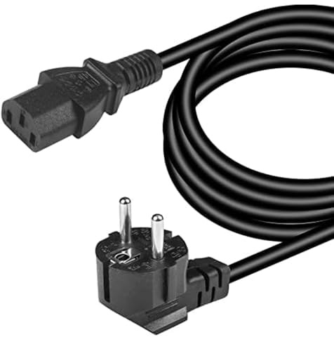 Exeom Cable de Alimentación PC Schuko IEC a C13 de 3 Clavijas, 1,8 m, Negro