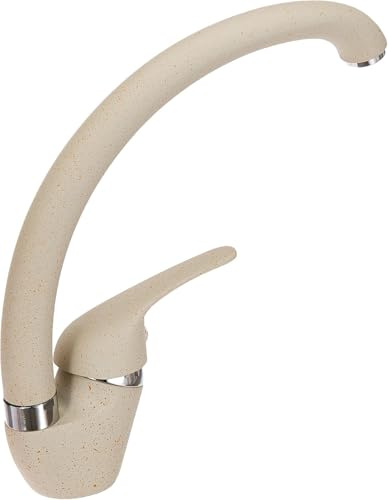 Ambrosiana SEI1406AVE Rubinetto Miscelatore lavello Cucina/Lavanderia con Canna Alta Serie Sei in Ottone con areatore a Risparmio idrico, Colore Avena
