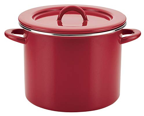 Rachael Ray Create Delicious Stock Pot/Stockpot with Lid - 12 Quart, Red