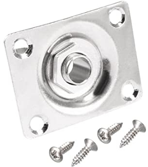 sourcing map 1/4 Inch 6.35mm Guitar Output Jack Plate Input Socket for Electric Guitar, Chrome