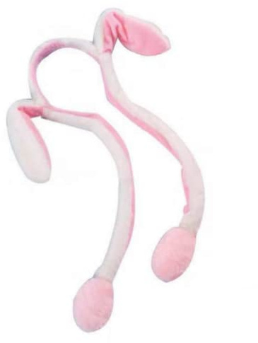 Bandeau en peluche avec oreilles de lapin animées et lumières LED, oreilles de lapin dansantes et mobiles, accessoires de costume d'animal de dessin animé (Blanc)