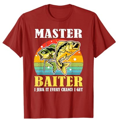 Master Baiter - Maglietta divertente da pesca, per papà, nonno, bambini Maglietta