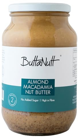 ButtaNutt Almond Macadamia Nut Butter - 1 kg | Creamy Taste | Healthy Snack | No Palm Oil | No Added Sugars or Stabilisers | Vegan & Keto Friendly | Peanut Butter Alternative | Sustained Energy