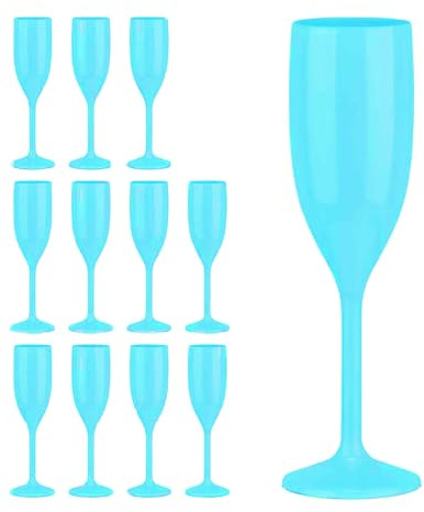 Relaxdays Bicchieri Flute di Plastica, Set da 12, Antiurto, Riutilizzabili, Senza BPA, Champagne e Spumante, V. Colori