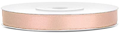 DaLoKu Satinband 6/12/25/38/50/100mm x 25m Geschenkband Schleifenband, Größe: 6mm x 25m, Farbe: Pfirsich