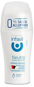 Infasil Neutro Extra Delicato, Deodorante Roll On con Formula Delicata che Lascia Respirare la Pelle, Efficace Fino a 24H, Formula Antimacchia, 50 ml