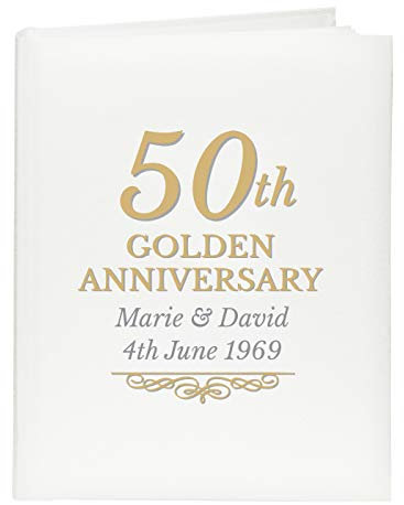 Personalised 50th Golden Wedding Anniversary Traditional Photo Album.