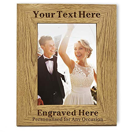 Personalised Photo Frame Laser Engraved Photo Frame 4X6 Personalised Picture Frame 5x7 Perssonalised Gifts for Wedding Mothers Day Fathers Day Christmas with Any Text (Portrait, Personalised Text)