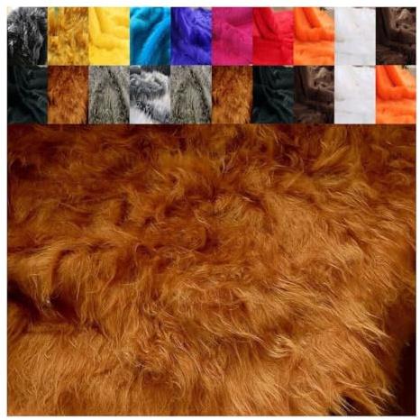 FABRICS-CITY FLOKATI TEDDYFELL TESSUTO CARNEVAL ABBIGLIAMENTO BASTEL REQUISITEN FOTOSHOOTING DEKO (cammello scuro, 100 x 150 cm)