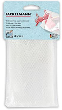 Fackelmann 686365 Red de lavado para ropa delicada, red de ropa delicada, red para lavadora, plástico, blanco, 40 x 50 cm