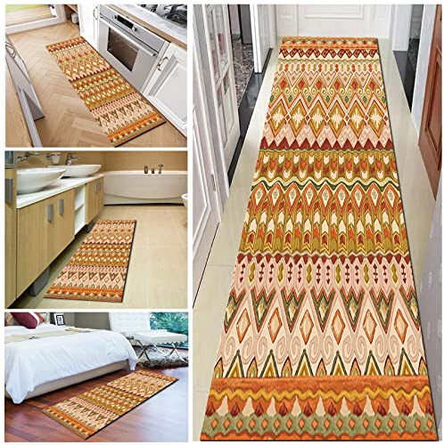 Alfombra para escaleras de pasillo, 1 m, 1,5 m, 2 m, 2,5 m, 3 m, 3,5 m, 4 m, 4,5 m, 5 m, 6 m, alfombra para pasillo de cocina, alfombra larga para decoración del hogar, color amarillo ( Size : 80x300c