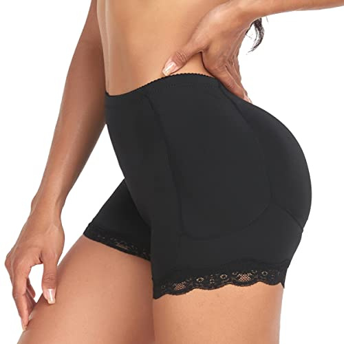Derssity Women Butt Lifter Padded Shapewear Hip Enhancer Control Knickers | Seamless,4 Removable Pads,Mid Waisted,Shaping Tummy Control Panties Shorts Under Dresses