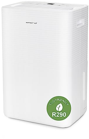 Emerio DH-128153 - Deshumidificador con R290, 12 l/día, parada automática cuando está lleno, tamaño de habitación de hasta 25 m², pantalla LED, temporizador, función de secado para ropa, contra la