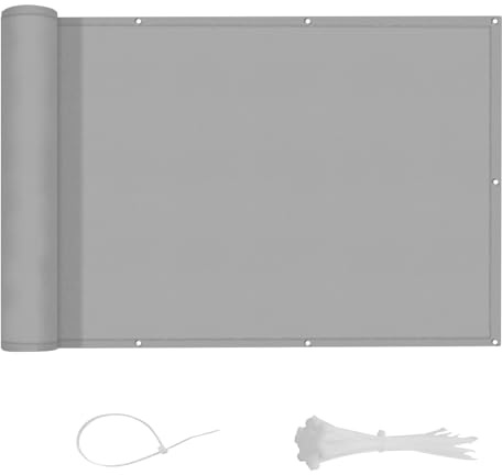 LOVE STORY Brise Vue pour Balcon 80x500cm, Imperméable Couverture de Confidentialité Écran(PES),Protection UV Opaque pour Balcon with Cable Ties,Pare-Soleil pour Jardin Extérieur,Gris