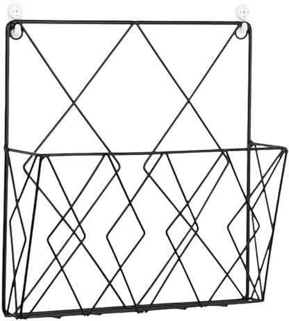 Wall-mounted Magazines Rack | Metal Wall Mount Books Holder, Small Metal Magazines Holder Newspaper Holder Rack File Organizer, Simple Newspaper Basket For Door (26x25x7cm)