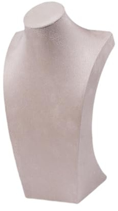 TISHITA Mannequín Collar Expositor Soporte Organizador Presentación Base Gruesa Y Busto Estable en Madera Y Franela Protege Joyas Adecuado para Ferias V, 12cmx20cm