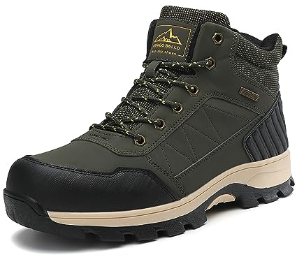 ARRIGO BELLO Stivali da Neve Uomo Scarpe Invernali Foderate di Pelliccia Calda Caviglia Stivali Piatti Sport Escursionismo Boots Taglia 41-46
