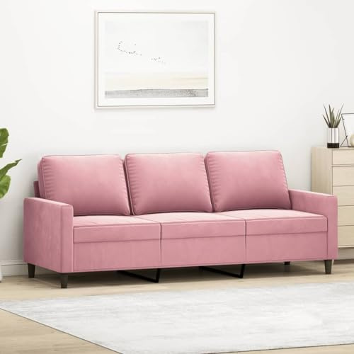 Emmtore Sofá de 3 plazas Terciopelo Rosa 180 cm