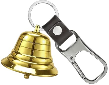 Glocke - Sicherheitsglocken | Massives Messing mit klarem Ring | Messingglocke für Outdoor-Nachtlauf, Rucksackreisen, Angeln, Radfahren, Bergsteigen, Abenteuer | Warnton-Wander-Sicherheitsschutzz