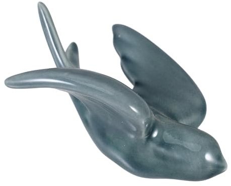 CONGARTENO Escultura de Pared de Golondrina de Cerámica Pequeña Verde Oscuro Figura Decorativa Colgante para Sala Dormitorio y Decoración Artística del Hogar