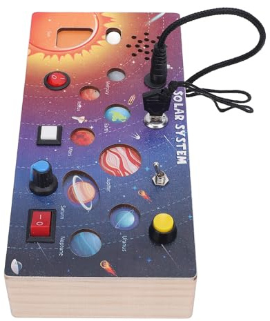 Generic SmåBarn Sensorisk Aktivitet Träskiva Space Planet Pedagogisk Leksak för Barn, Massivt Trämaterial för Inomhusbruk Utomhus