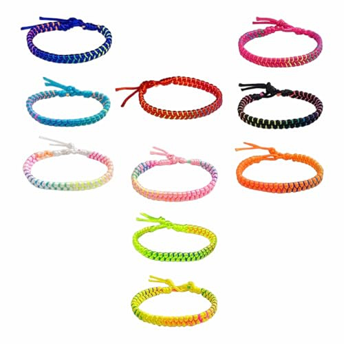 10 Piezas Pulseras de la Amistad Pulsera Trenzadas Pulseras de Tejidas