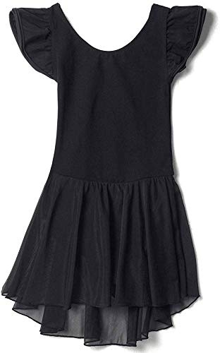 MdnMd Ballet Leotard for Girls Black Toddler Ballet Dance Leotards Dresses Gymnastics Outfit (Age 4-6 / 4t,5t)