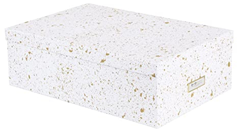 BIGSO INGE 3er-Set Aufbewahrungsboxen für das Schlaf-, Kinder-, Arbeits- oder Badezimmer – Ordnungsbox mit Deckel – Aufbewahrungskisten aus Faserplatte und Papier – gold gesprenkelt