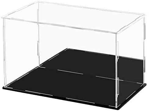 Ecoseao Vitrina acrílica con espejo, caja organizadora de acrílico transparente, vitrina de protección a prueba de polvo para figuras de acción, coleccionables, almacenamiento en el hogar (25x15x15cm)