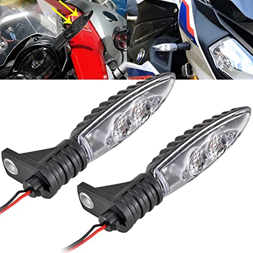 KATUR Motorrad Led Blinker Vorne Blinker Kompatibel Mit BMW F650gs F700gs F800g F800r F800s F800st Hp2 Sport K1200r K1300r R1200gs R1200r, Bernstein (WeißE Linse)
