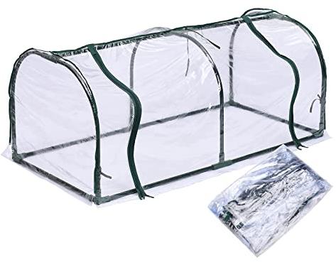 TITA-DONG Mini Serra Portatile da Giardino Trasparente, Copertura per Casa Calda in PVC Trasparente per Esterni, Mini Serre Surélevée(Cadre de Support Non Inclus)(120 * 60 * 48 Centimetri)