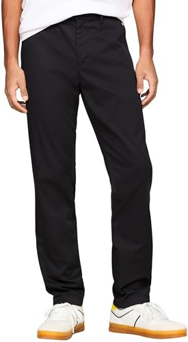 Tommy Jeans Uomo Pantaloni Chino Tjm Austin Lightweight Chino Slim Fit, Nero (Black), 31W/30L