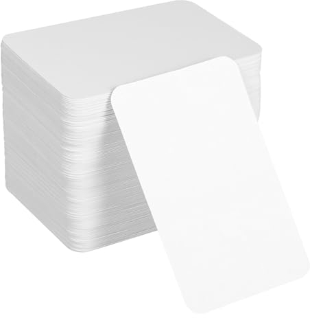 200 Blätter Karteikarten Blanko 350g/m², 8.5 x 5.5cm Blanko Papier Karten Moderationskarten Weißes Kraftpapier Karten zum Selbstgestalten für DIY Schule Büro Vokabel Lernen