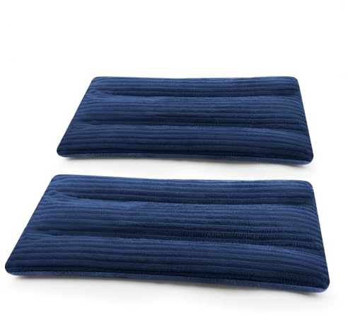 Mini Microwave Heating Pad - 2 Pack, Moist Heat Pack Pillow Warm Compress for Neck, Shoulders, Knee, Wrist, Abdomen (Dark Blue)