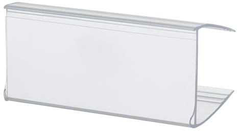 PATIKIL 6 cm L x 3 cm B etiketter i plast, 30-pack genomskinliga etiketter skylt hylla etikett hållare klämmor med tomma etiketter passar för hyllor från 0,75 till 1,05 tum