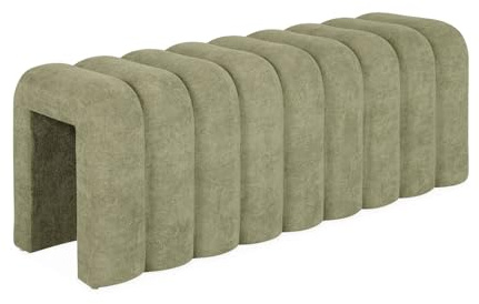sweeek - Banc. Bout de lit Vert Contemporain en Tissu