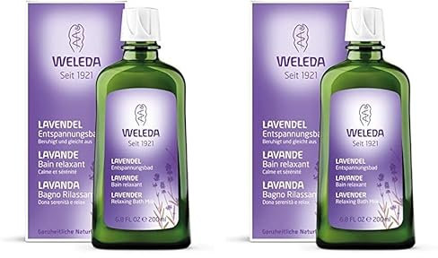 Weleda Bagno Rilassante Lavanda, formula lattiginosa e non schiumogena a base di puro olio essenziale di lavanda, dermatologicamente testato (1X200 ml) (Confezione da 2)