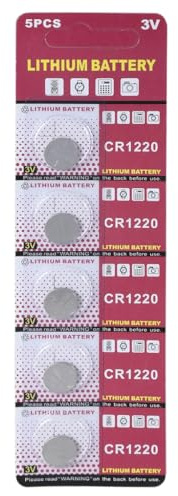 Xuanxi Pack Of 5 CR1220 Coin Cell Batteries 3V CR1220 Lithium Batteries For Toy,Calculators, Remote Controls 12mm Diameter