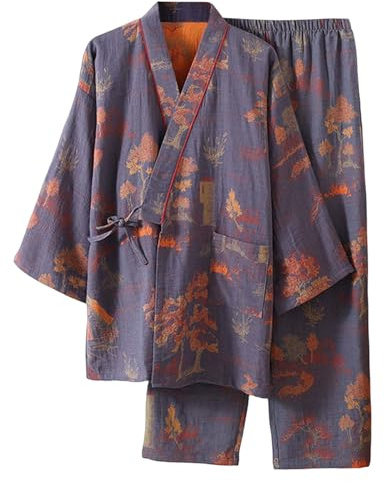 Pyjamas 46 Japanese Kimono Pyjamas Hanboki Loungewear Jacquard Loose Tie Home Set Bathrobe Women