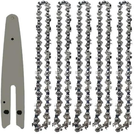 Chaîne de tronçonneuse 6 for mini-tronçonneuse, mini-chaînes en acier, tronçonneuses électriques, 37 nœuds, 18 couteaux, accessoire rechange for chaîne(6-inch Set5)