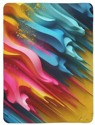 Cozy Fleece Sherpa Blanket with Spray Paint Overspray Edge