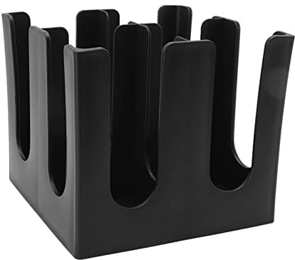 Dispensador de tazas de café desechable cuadrado, 4 rejillas, organizador de tazas y tapas de plástico para oficinas, cafeterías