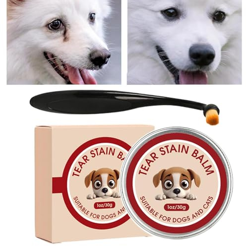 Détachant pour Traces de Larmes de Chien Baume Nettoyant 40g avec Brosse