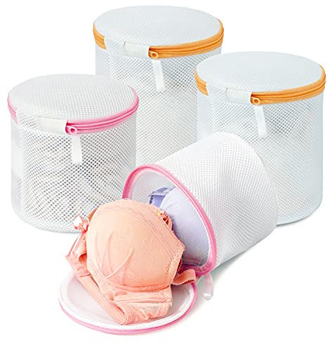 Eono Sacchetti per biancheria intima Sacchetti in rete Sacchetti per lavatrice per biancheria intima e capi delicati con cerniera di alta qualità, set da 4 (2L+2M)