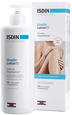 ISDIN Body Lotion Uradin 10, 24-Hour Intense Hydration, Non-Greasy, Fast-Absorbing Moisturizer for Dry or Very Dry Skin, Helps Relieve Itching Due to Dryness, 13.5 Fl. Oz.