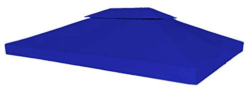 Festnight 2-stegs paviljongtak 4 x 3 m | paviljong tak med PVC-beläggning | vattentätt paviljong skydd 310 g/m? | för paviljong trädgårdstält